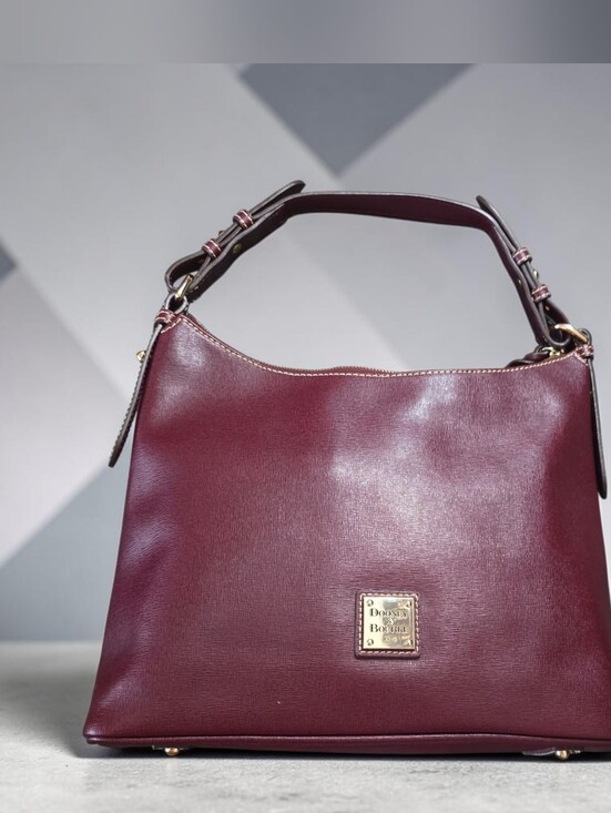 Dooney & Bourke Handbags - Dooney & Bourke Wine Leather Shoulder Bag